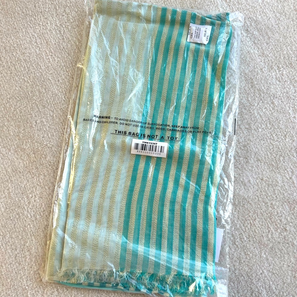 BNWT Tiffany Color (blue and green mix) and Gold Light Scarf